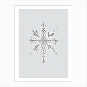 Needle, Snowflakes, Retro Minimal 2 Art Print