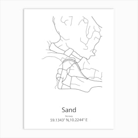 Sand Springs,United States Minimalist Map Affiche