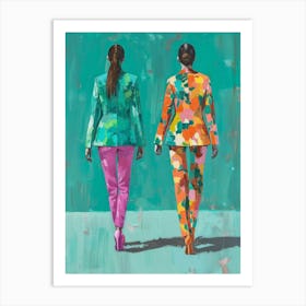 Two Women In Colorful Suits 1 Art Print