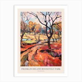 Autumn City Park Painting Franklin Delano Roosevelt Park Philadelphia 2 Poster Art Print