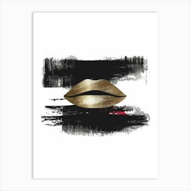 Gold Lips 11 Art Print