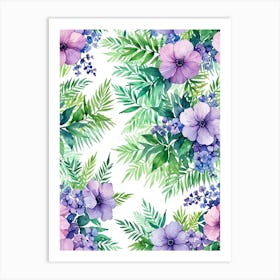 Watercolor Floral Pattern Art Print