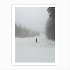 Skier In The Snow Art Print