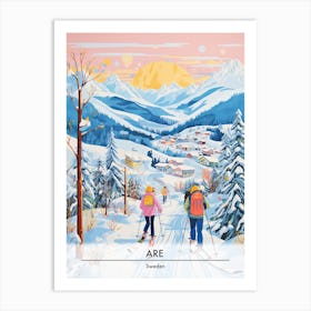 Are In Sweden, Ski Resort Poster Illustration 1 Art Print