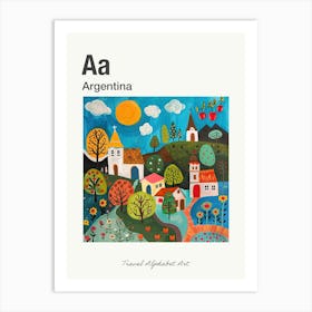 Kids Travel Alphabet  Argentina 2 Art Print