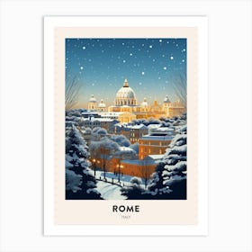 Winter Night  Travel Poster Rome Italy 2 Art Print
