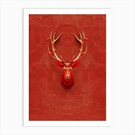 Red Deer Head Art Print