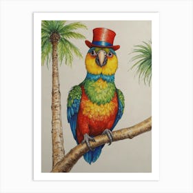 Parrot In A Hat Art Print