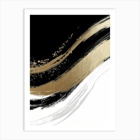 Abstract Gold And Black Painting 45 Art Print