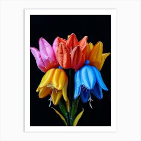 Bright Inflatable Flowers Columbine 1 Art Print