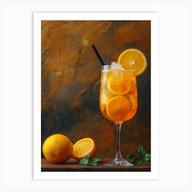 Aperitif Cocktail With Orange Slices Art Print