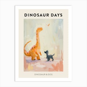 Dinosaur & A Dog Poster 3 Art Print