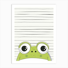 Frog On A Paper Art Print