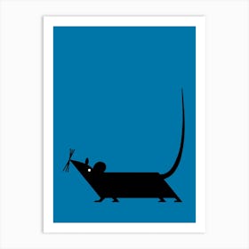 Abstract Mouse Blue Art Print