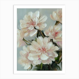 Oil Painting Bouquet Of Peony Flowers Art Print