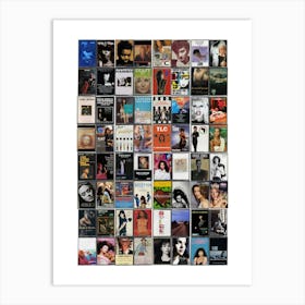 Female Music Print - Retro Cassette Covers Art Print