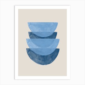 Blue Bowls Art Print