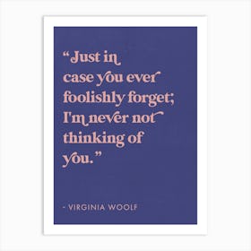 Romantic Quotes Woolf Art Print