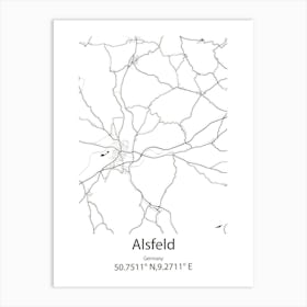 Alsfeld,Germany Minimalist Map Art Print