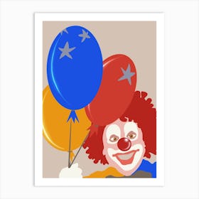 Clown With Balloons Art Print