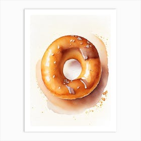 Pumpkin Spice Donut Cute Neon 3 Art Print