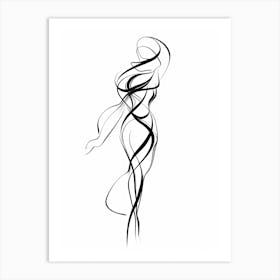 Line Art Woman Body 32 Art Print