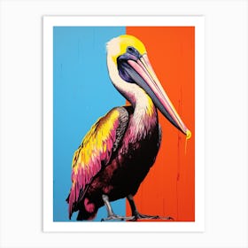 Andy Warhol Style Bird Brown Pelican 1 Art Print