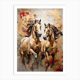 Two Horses Running 4 Art Print