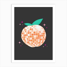 Black Disco Peach Art Print