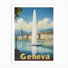 Aihrgdesign A Vintage Travel Poster Of Geneva Featuring The I 172c61b8 E01c 40fd 8128 0262746503e5 1 Art Print