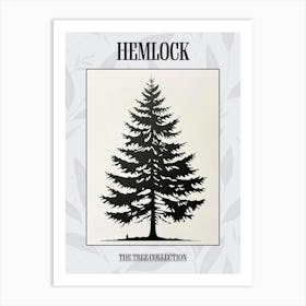 Hemlock Tree Simple Geometric Nature Stencil 1 Poster Art Print