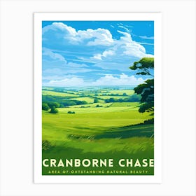 Cranborne Chase Aonb Print English Countryside Art Rural Landscape Poster Dorset Wiltshire Scenery Wall Decor Uk Nature Reserve Illustration 4 Art Print