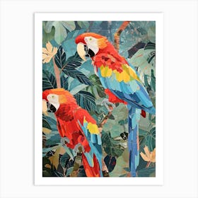 Kitsch Parot Collage 3 Art Print