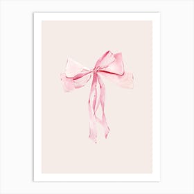 Coquette Pink Bow - 1 - Neutral Art Print