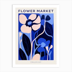 Blue Flower Market Poster Calla Lily Art Print