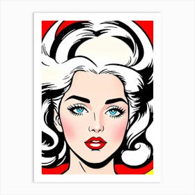 Halftone Beauty: A Tribute to Retro Elegance Pop Art Art Print