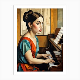 'A Girl At The Piano' Art Print