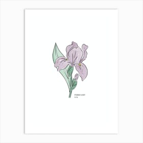 February Iris Birth Flower 1 Art Print