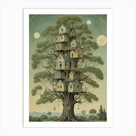 Fantasy Tree Houses Art Print