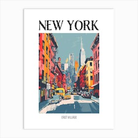 East Village New York Colourful Silkscreen Illustration 2 Poster Art Print