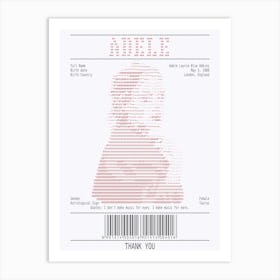 Receipt Art Adele Red 1 Art Print