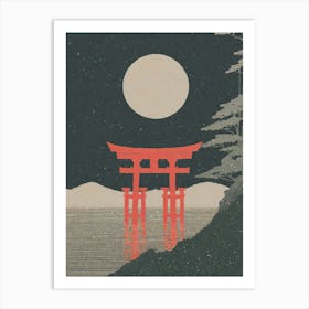 Torii Gate Of Itsukushima Shrine Ukiyo-E Style 1 Art Print