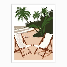 Beach Chairs Vector Art Print