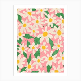 Pink Daisy Field Art Print