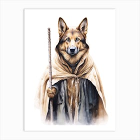 German Sheperd Dog As A Jedi 3 Art Print