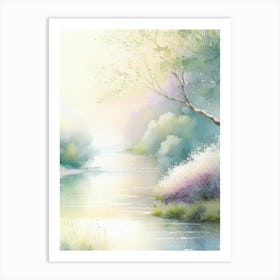 River Current Landscapes Waterscape Gouache 2 Art Print