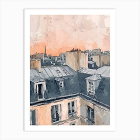 Paris Rooftops Morning Skyline 7 Art Print