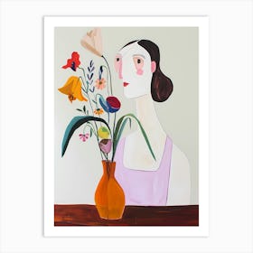 Mattise woman with flowers Art Print