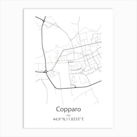 Copparo,Italy Minimalist Map Poster