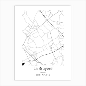 La Bruyere,Belgium Minimalist Map Art Print